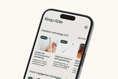 Phone screen showing the Keep Able on the Go app