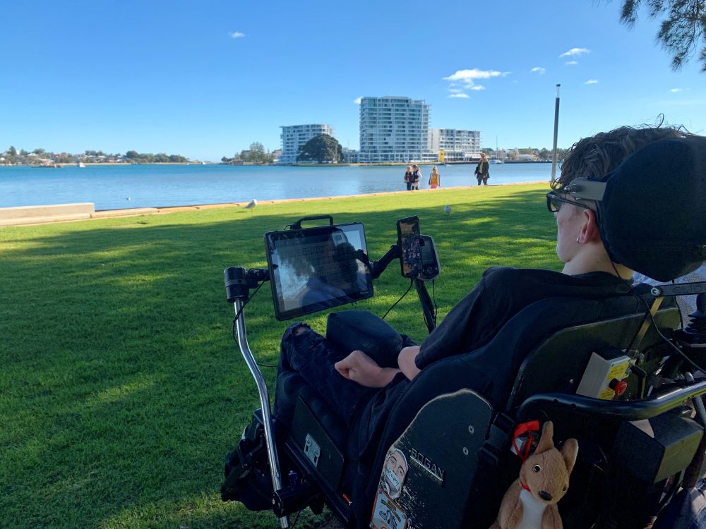 joey_resize Man in wheelchair looks out over river