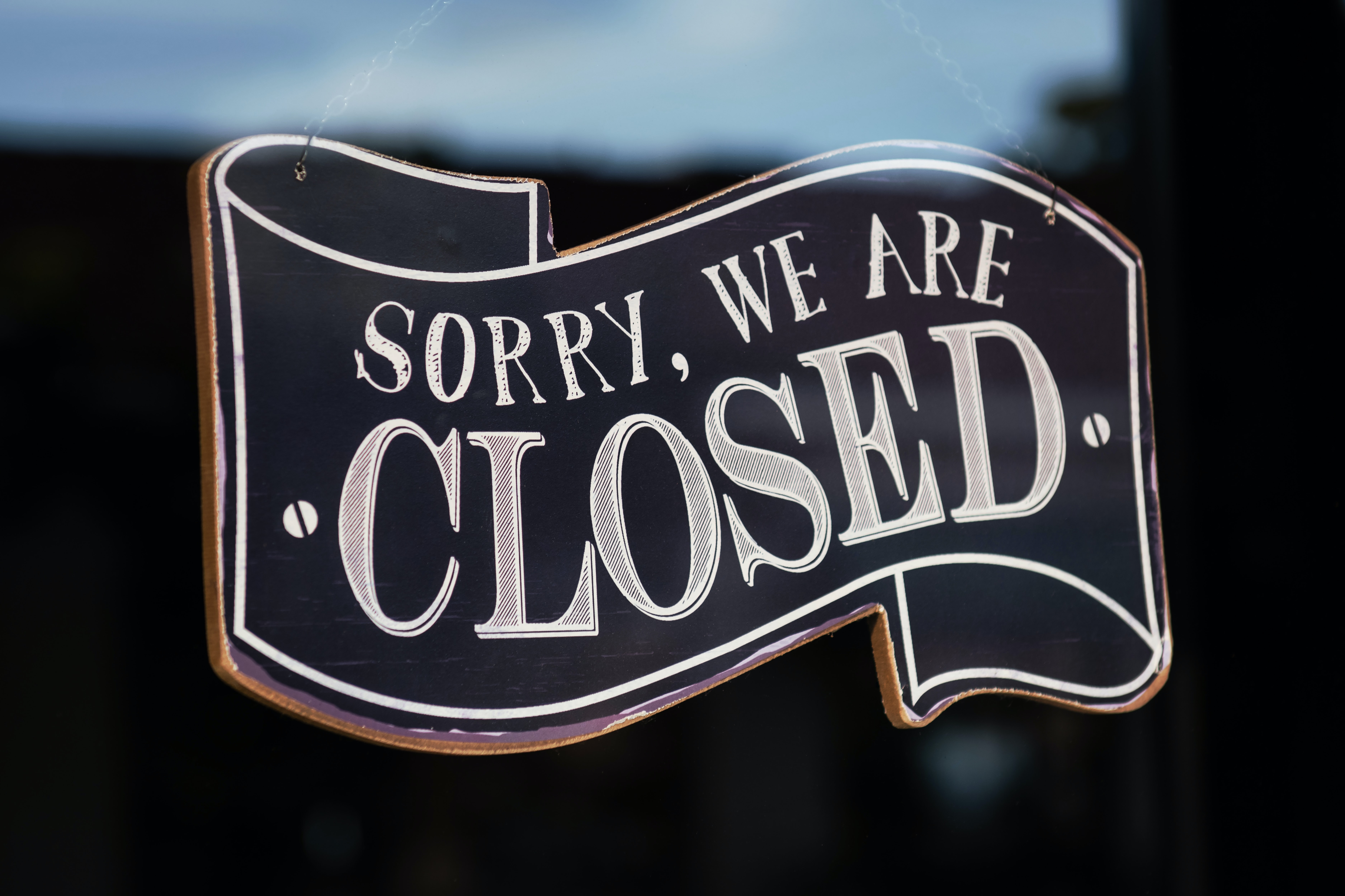 Stock Photo: Sorry we are Closed sign