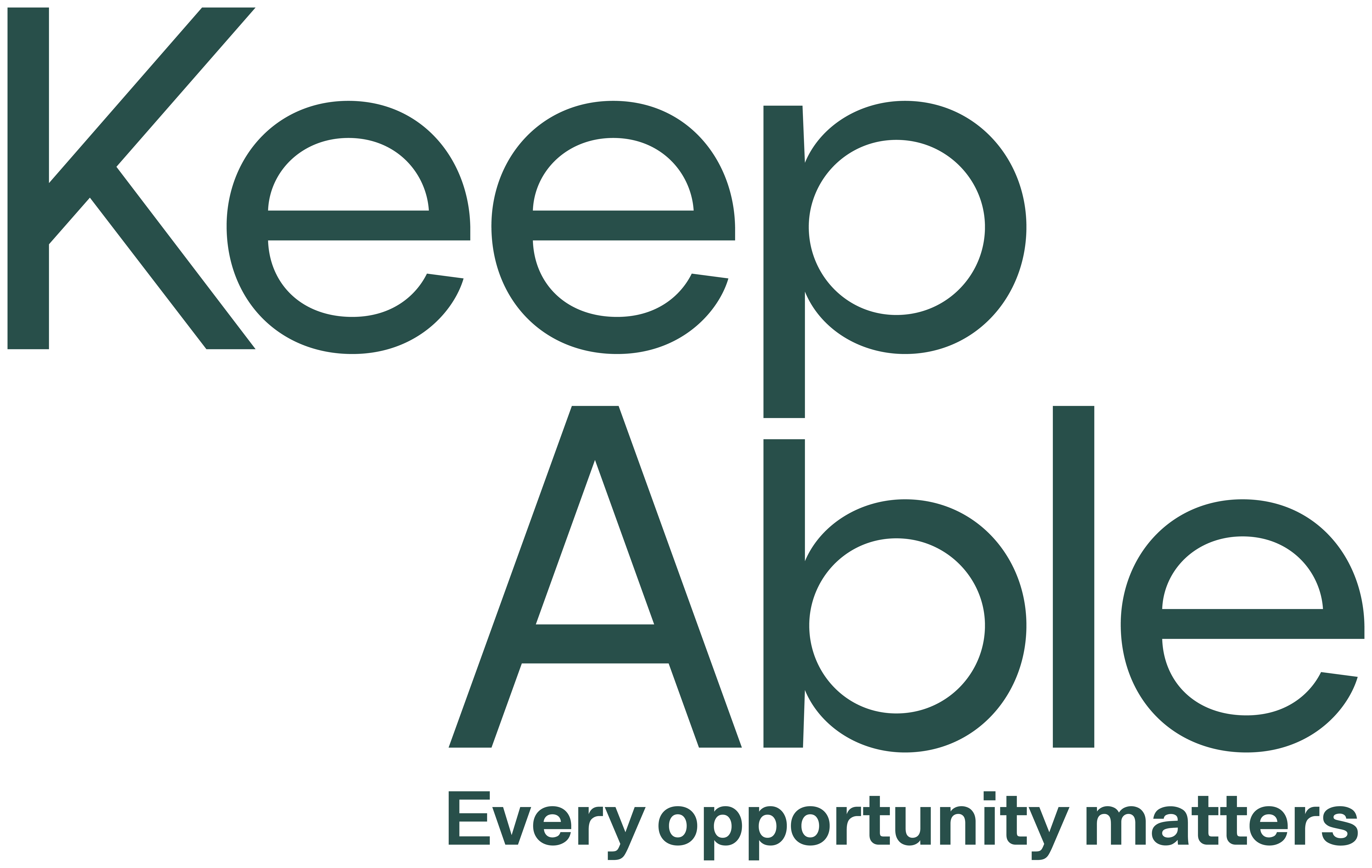 Dark Green KeepAble logo with tagline